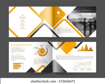Four Pages Professional Brochure Set with infographic elements for Business concept.
