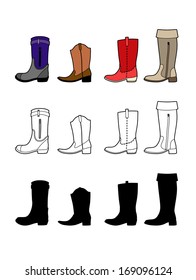 Four pairs of boots