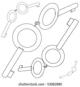 Four Pairs Of Keys For The Handcuffs Vector 02