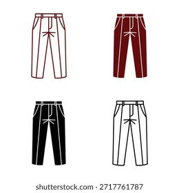 Four Pairs of Pants in Different Colors with Striped Patterns