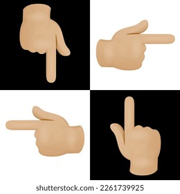 four palms facing in different directions