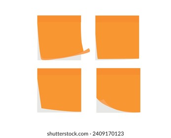 four paper label sticky notes orange