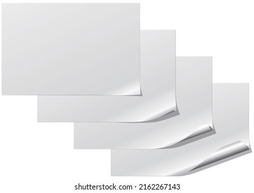 Four paper patterns with rounded edges Vector illustration