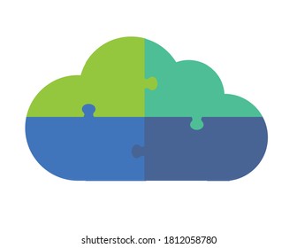 Four Part Cloud Puzzle Infographic