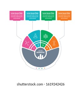 four part infographic template. round information template. business infographic template