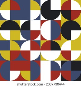 Four parts of circle make abstract composition. Vector circles abstract art canvas.