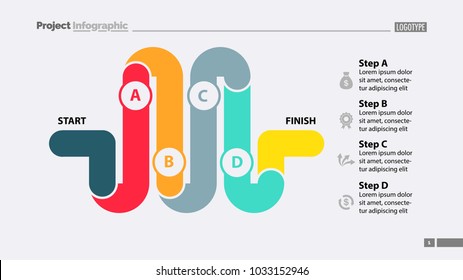 Four Parts Workflow Slide Template