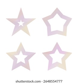 Four Pastel Star Shapes vector icon, flat star element. for apps and websites. Represents quality. Star vector