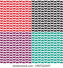 Four Patternslines Curves Patterns Different Colors Stock Vector ...