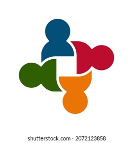 Four people connected. Very suitable in various business purposes, also for icon, symbol, logo and many more.
