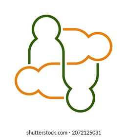 Four people line connected. Very suitable in various business purposes, also for icon, symbol, logo and many more.
