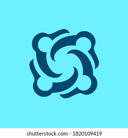 Four people for logo design concept. Very suitable in various business purposes, also for icon, symbol and many more.