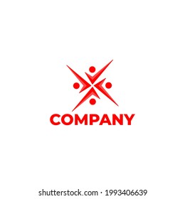 four people logo design. logo design for education.