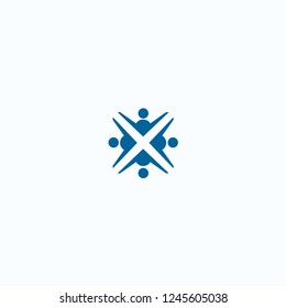 four people logo design vector