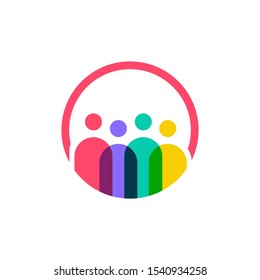 Four People Logo Vector Icon Illustration	