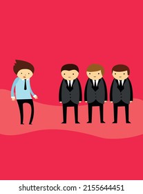 Four people, three in suits and one in a tie
