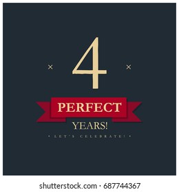 Four Perfect Years Let's Celebrate Anniversary Poster