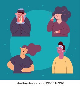 cuatro personas del grupo de enfermos