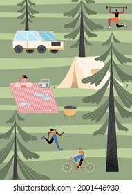 four persons workout activities scene
