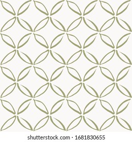 Four petal flower block print seamless vector pattern. Geometric style simple hand painted four petal flowers giving a block print effect on white  background. 
