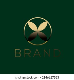 Four Petals of Flower with circular shape Concept Logo suitable for Beauty Business Branding 