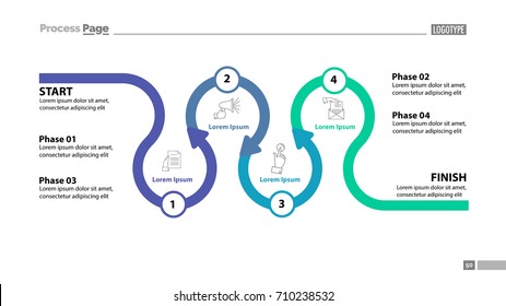 Four phase flow chart slide template