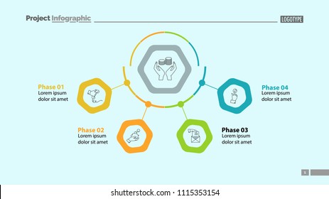 Four phases of money making template. Business data. Graph, chart, design. Creative concept for infographic, report. Can be used for topics like economics, finances, banking