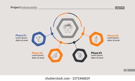 Four phases of money making template. Business data. Graph, chart, design. Creative concept for infographic, report. Can be used for topics like economics, finances, banking