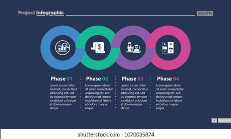 Four Phases Process Template. Business Data. Graph, Chart, Design. Creative Concept For Infographic, Report. Can Be Used For Topics Like Economics, Finances, Workflow