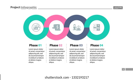 Four phases process template. Business data. Graph, chart, design. Creative concept for infographic, report. Can be used for topics like economics, finances, workflow