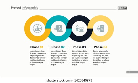 Four phases process template. Business data. Graph, chart, design. Creative concept for infographic, report. Can be used for topics like economics, finances, workflow