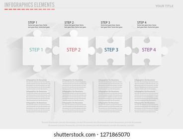 Four piece flat puzzle round infographic presentation. 4 step circle business diagram. Four section compare service banner. Vector illustration template shape . 3d Abstract Background - Vector