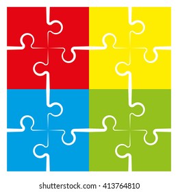 Four piece flat puzzle round infographic presentation. 4 step circle business diagram. Four section compare service banner. Vector illustration template shape . 3d Abstract Background