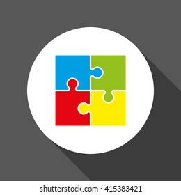 Four piece flat puzzle round infographic presentation. 4 step circle business diagram. Four section compare service banner. Vector illustration template shape . 3d Abstract Background