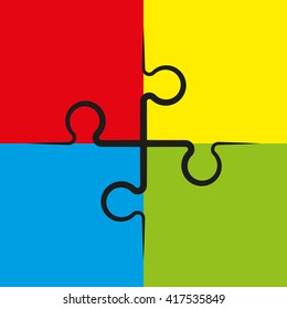 Four piece flat puzzle round infographic presentation. 4 step circle business diagram. Four section compare service banner. Vector illustration template shape . 3d Abstract Background