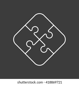 Four piece flat puzzle round infographic presentation. 4 step circle business diagram. Four section compare service banner. Vector illustration template shape . 3d Abstract Background
