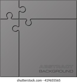 Four piece flat puzzle round infographic presentation. 4 step circle business diagram. Four section compare service banner. Vector illustration template shape . 3d Abstract Background