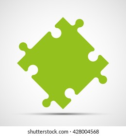 Four piece flat puzzle round infographic presentation. 4 step circle business diagram. Four section compare service banner. Vector illustration template shape . 3d Abstract Background