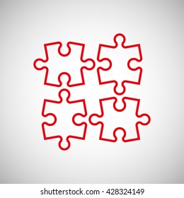 Four piece flat puzzle round infographic presentation. 4 step circle business diagram. Four section compare service banner. Vector illustration template shape . 3d Abstract Background