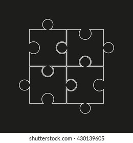 Four piece flat puzzle round infographic presentation. 4 step circle business diagram. Four section compare service banner. Vector illustration template shape . 3d Abstract Background