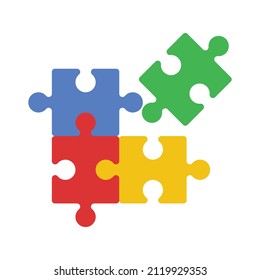 Four piece puzzle. Solution concept. Modern design. Vector illustration