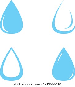four pieces blue water drops