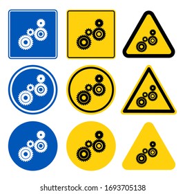 four pieces gears set icon on background. Vector illustration