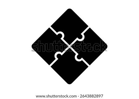 Four pieces puzzle infographic. Puzzle pieces vector set. Puzzle jigsaw on white background. Set of puzzle pieces. Vector illustration