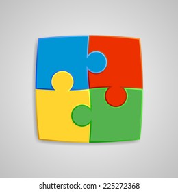 Four pieces of the puzzle are interconnected