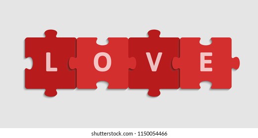 Four pieces puzzle line diagram. Squares business presentation infographic. 4 steps, parts, pieces of process diagram. Section compare banner. Jigsaw puzzle info graphic. Marketing strategy.