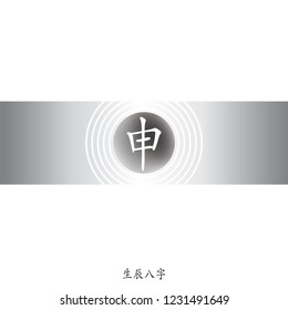 Four Pillars of Destiny. Chinese feng shui horoscope letters. Translation of 12 chinese zodiac animals. Feng shui signs hieroglyph- Rat, Ox, Tiger, Rabbit, Dragon, Snake, Horse, Goat, Monkey, Rooster,