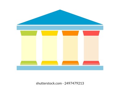 Four pillars diagram. Clipart image isolated on white background