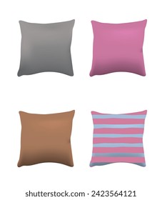 Four pillow set. vector illustration