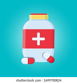 The four pills and jar.